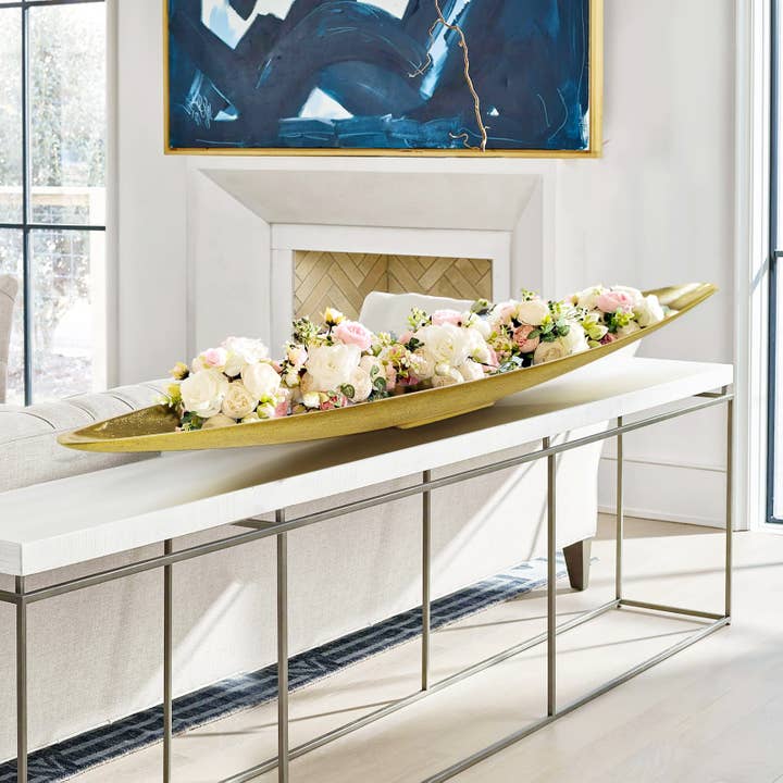 Galore Home - Wholesale Vase - 25" Long | Metal Boat Vase
