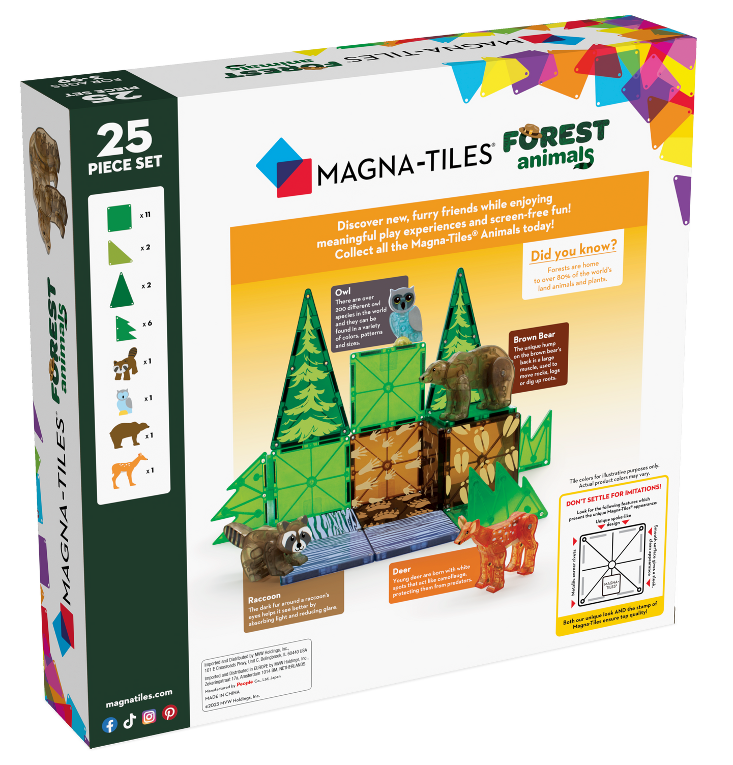 Magna-Tiles - Wholesale Building Set - Kids - Magna-Tiles Forest Animals 25-Piece Set1