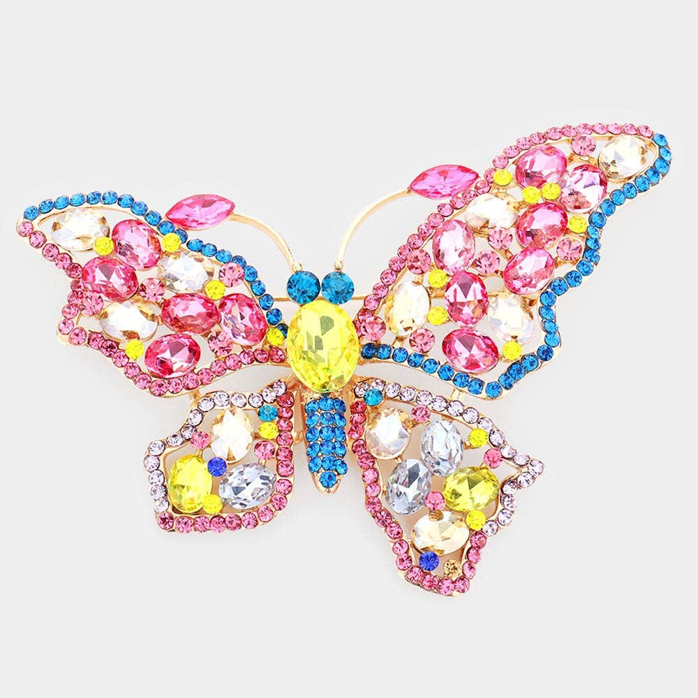 Sensibling Corp. - Wholesale Brooch - Multi Stone Butterfly Pin Brooch2
