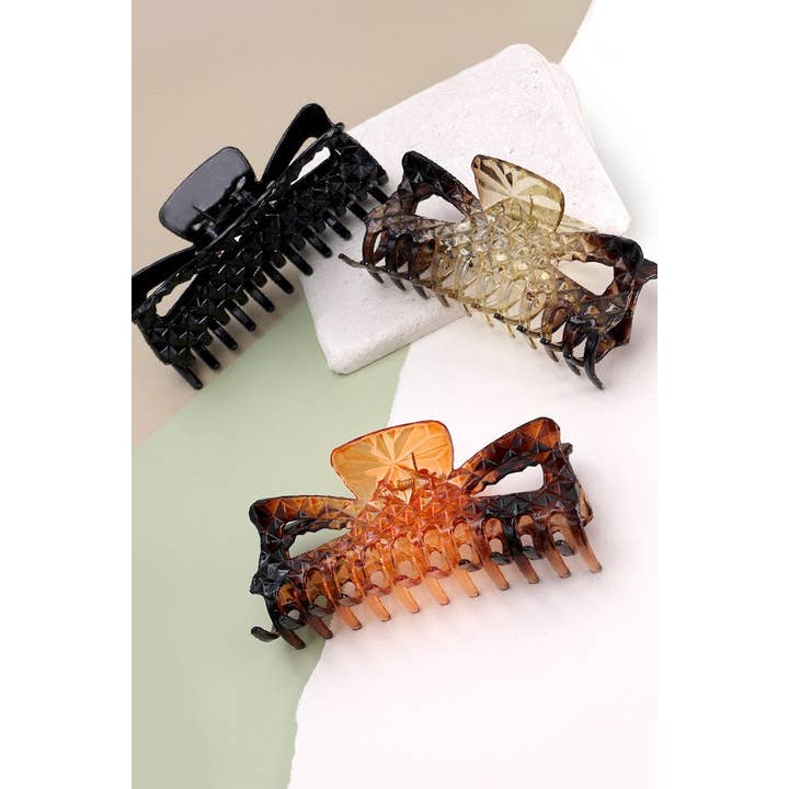 JOSSLYN by wall to wall - Wholesale Hair Clip - Women's - EXTRA LARGE OMBRE TORT CRYSTAL HAIR CLAW CLIPS | 40H6392