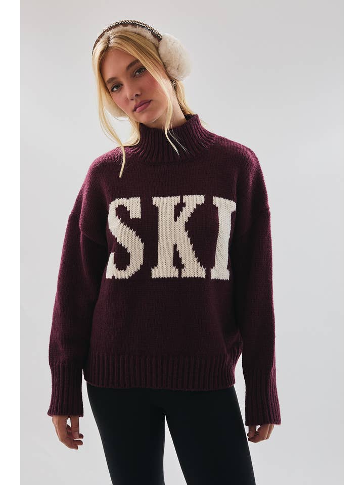 LE LIS - Wholesale Knit Sweater - Women's - HIGH NECK OVERSIZED SWEATER TOP13