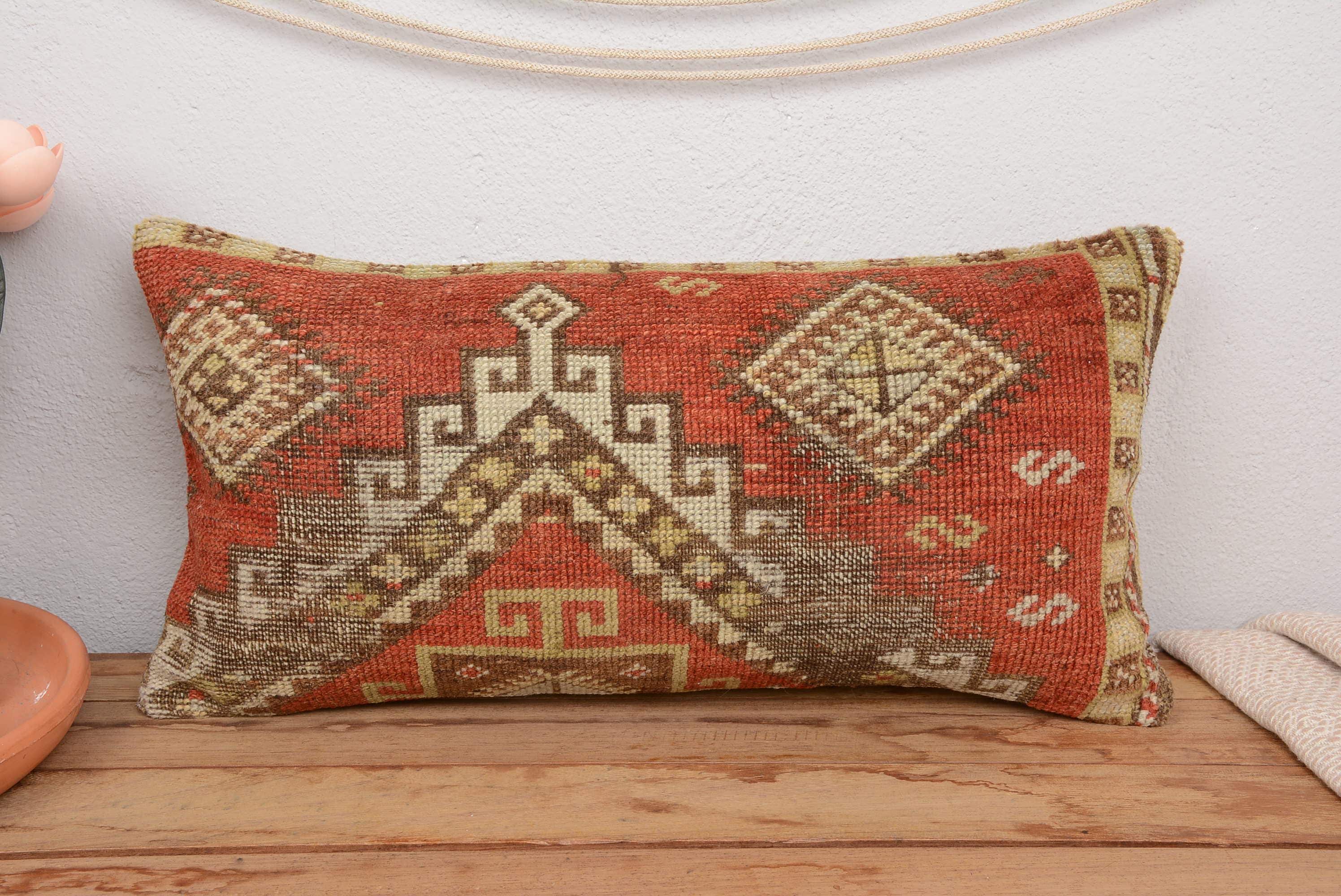 Kilim Pillow Decors - Wholesale Lumbar Pillow - Vintage Turkish Kilim Lumbar Pillow Handwoven 12x241