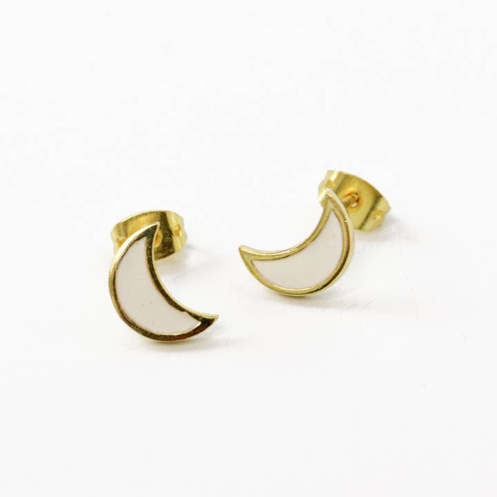 My Doris – wholesale Stud/post earrings – ENAMEL MOON STUDS1