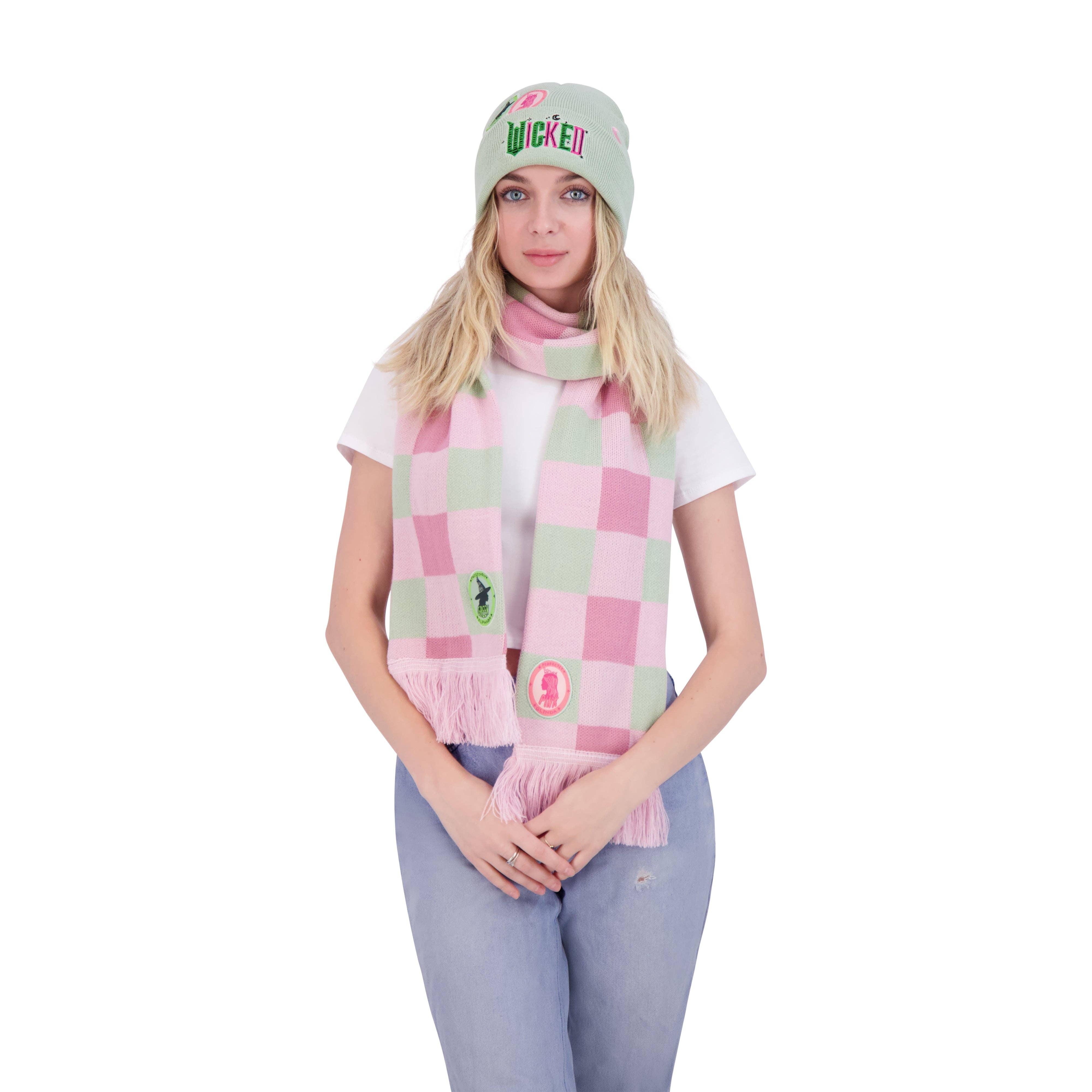 Concept One - Wholesale Winter Accessory Set - Women's - Wicked x Glinda Patches & Embroidery Beanie & Scarf Set4