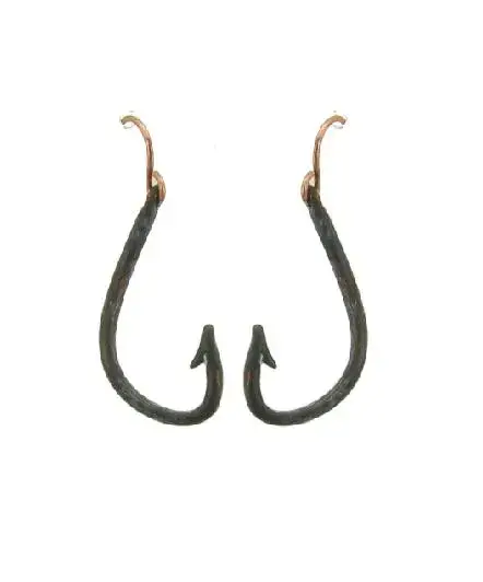 0011 PREMIERE - Wholesale Dangle Earrings - FR2561 Silver 3D Barbed Hook, Fishing Hook Metal Earrings4