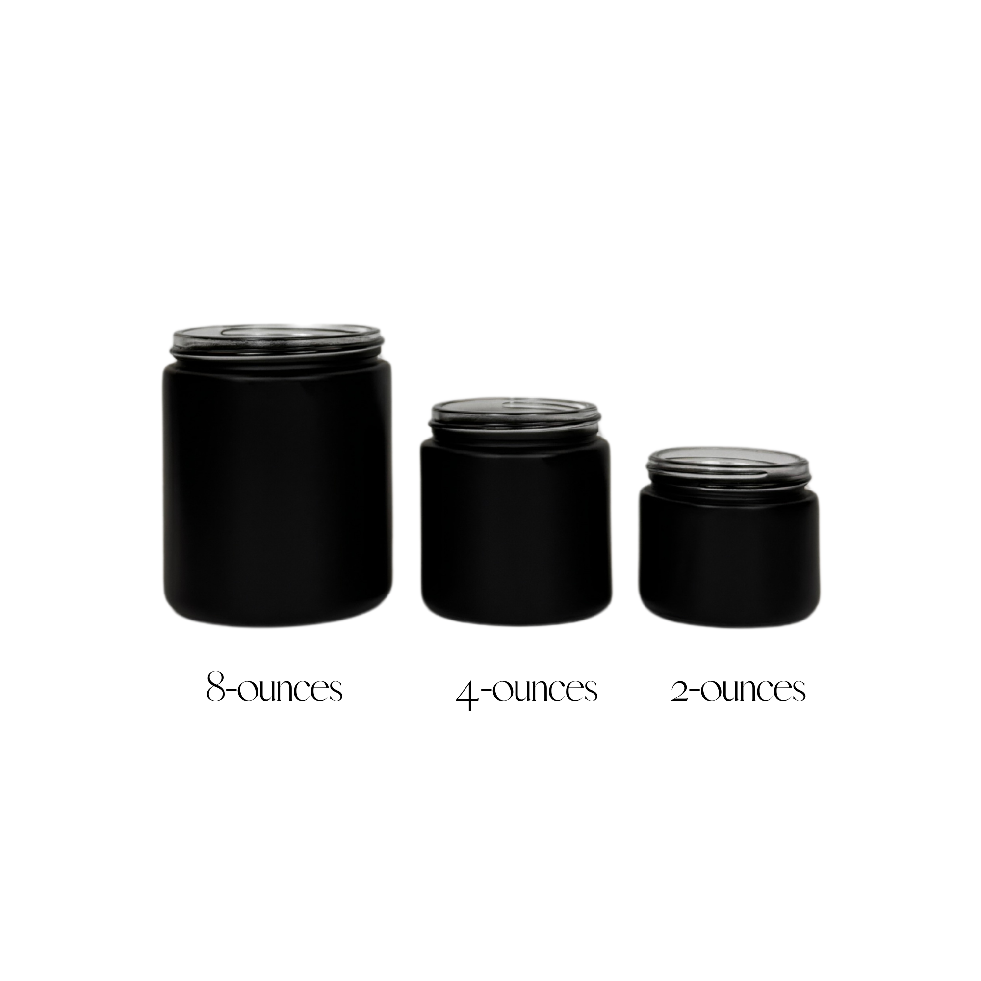 The Bottle Shoppe - Wholesale Jar - 4oz Black Matte Glass Jar Straight Sided w/Brushed Gold Lid 6