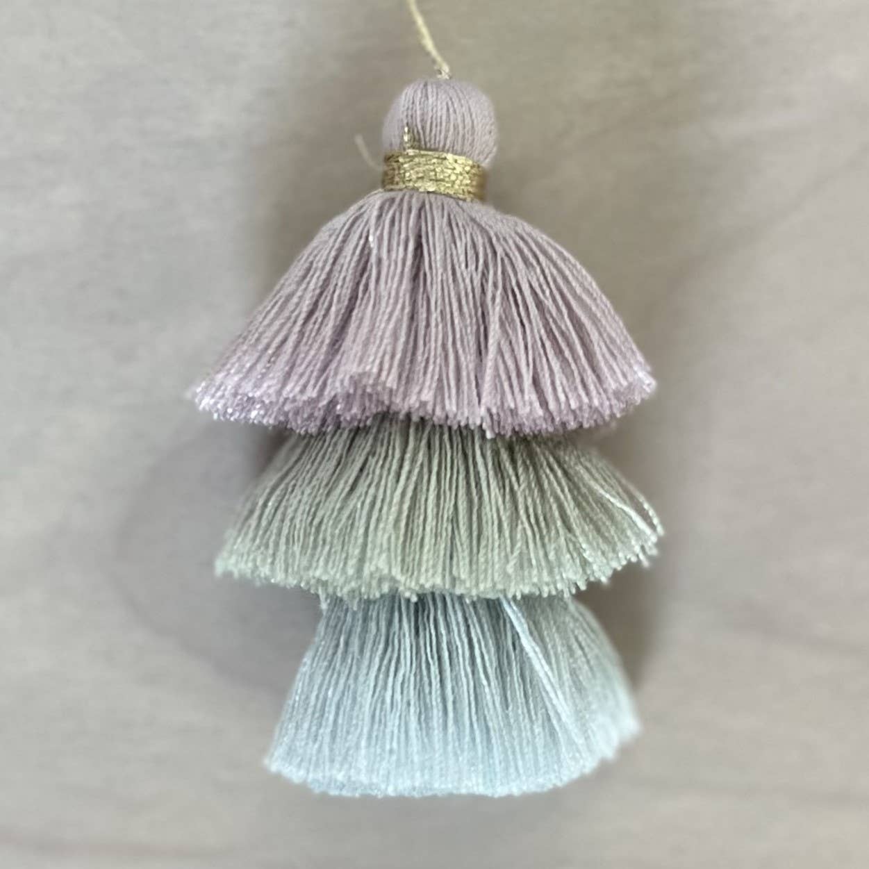 Palmy Pineapple - Wholesale Keychain - Women's - 3 Tiered Ombre Cotton Tassel with Gold Loop21