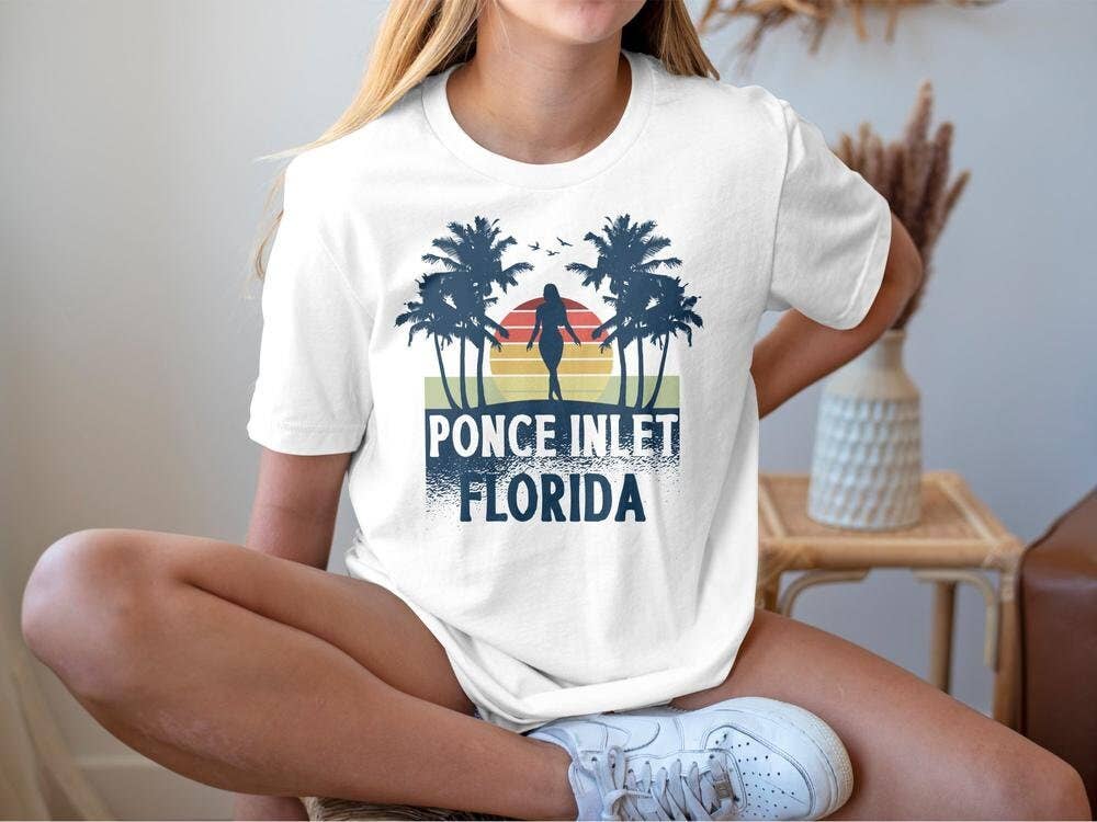PositiveParty - Wholesale Screen Printed T-Shirt - Women's - Ponce Inlet Florida Shirt, Ponce Inlet Florida Gift0