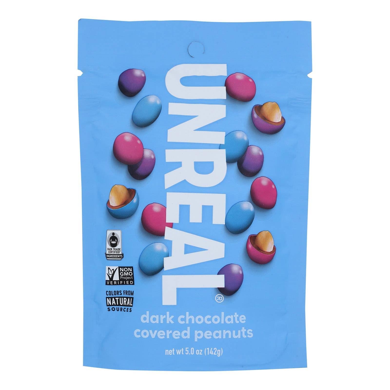 Ware Spark - Wholesale Chocolate Covered Sweets - Unreal Dark Chocolate Peanut Gems  - Case Of 6 - 5 Oz0
