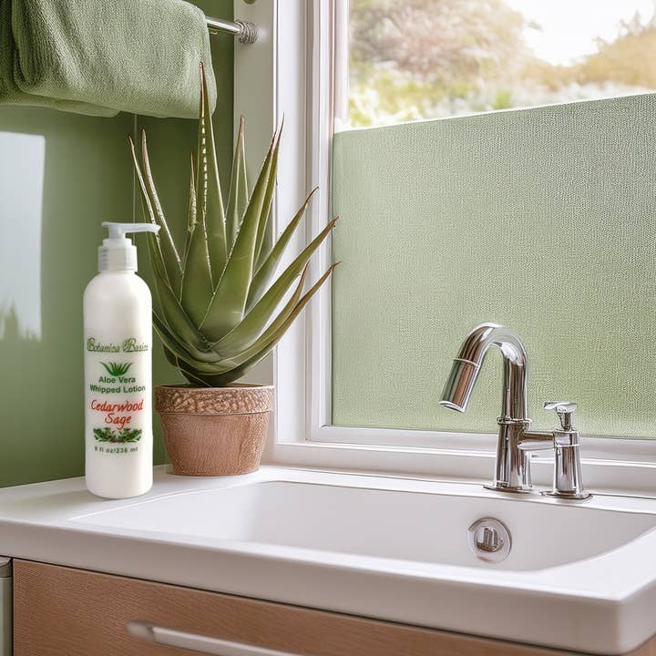 Cedarwood Sage Aloe Vera Whipped Lotion for wholesale by Botanica Basics Handmade Soap