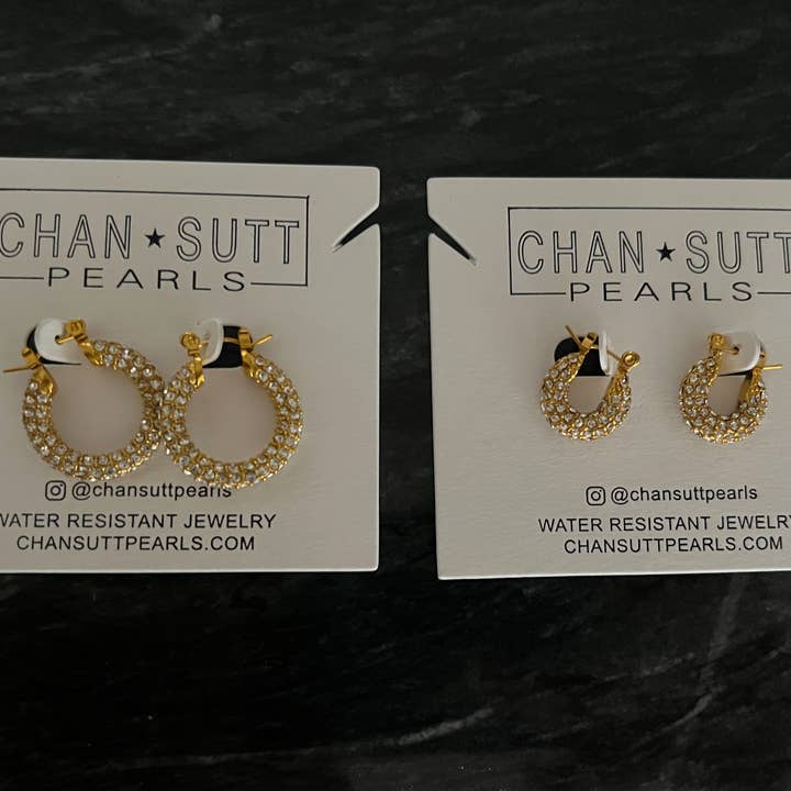 CHANSUTTPEARLS - Wholesale Hoop Earrings - GOLD DIAMOND HOOPS