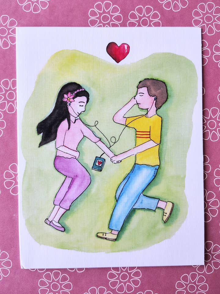 Carte de vœux de rencontre| Carte d'amour| Illustration pour la vente par Artcolorworks