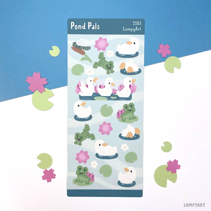 Pond Pals Sticker Sheet for wholesale by LompyArt