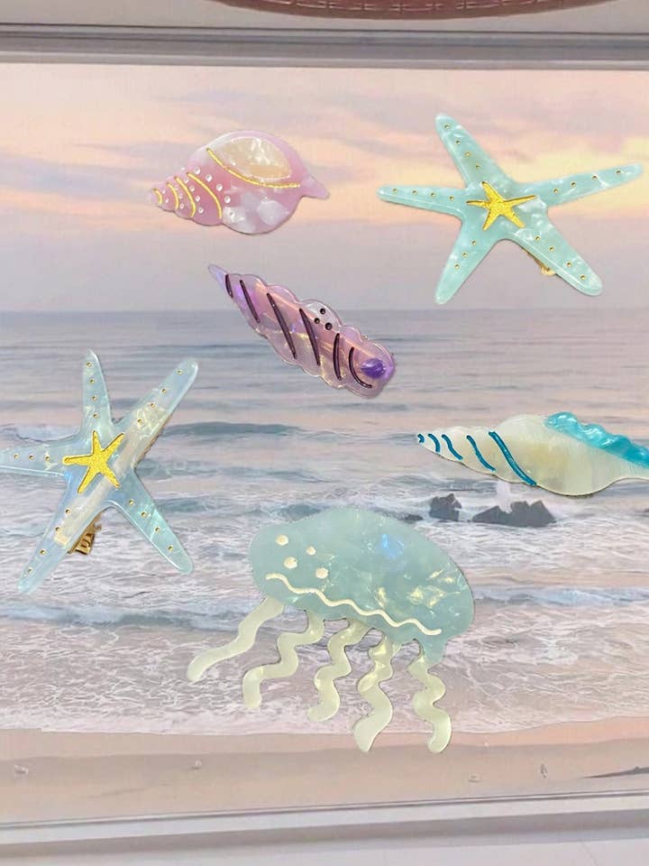 CWAHA4444_NEW OCEAN SERIES CUTE STARFISH HAIRPIN for wholesale by NINEXIS
