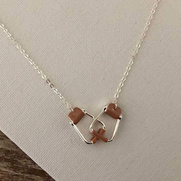 Carol Young Silver - Wholesale Pendant/Charm Necklace - Saddle Stirrup PETITE Necklace
