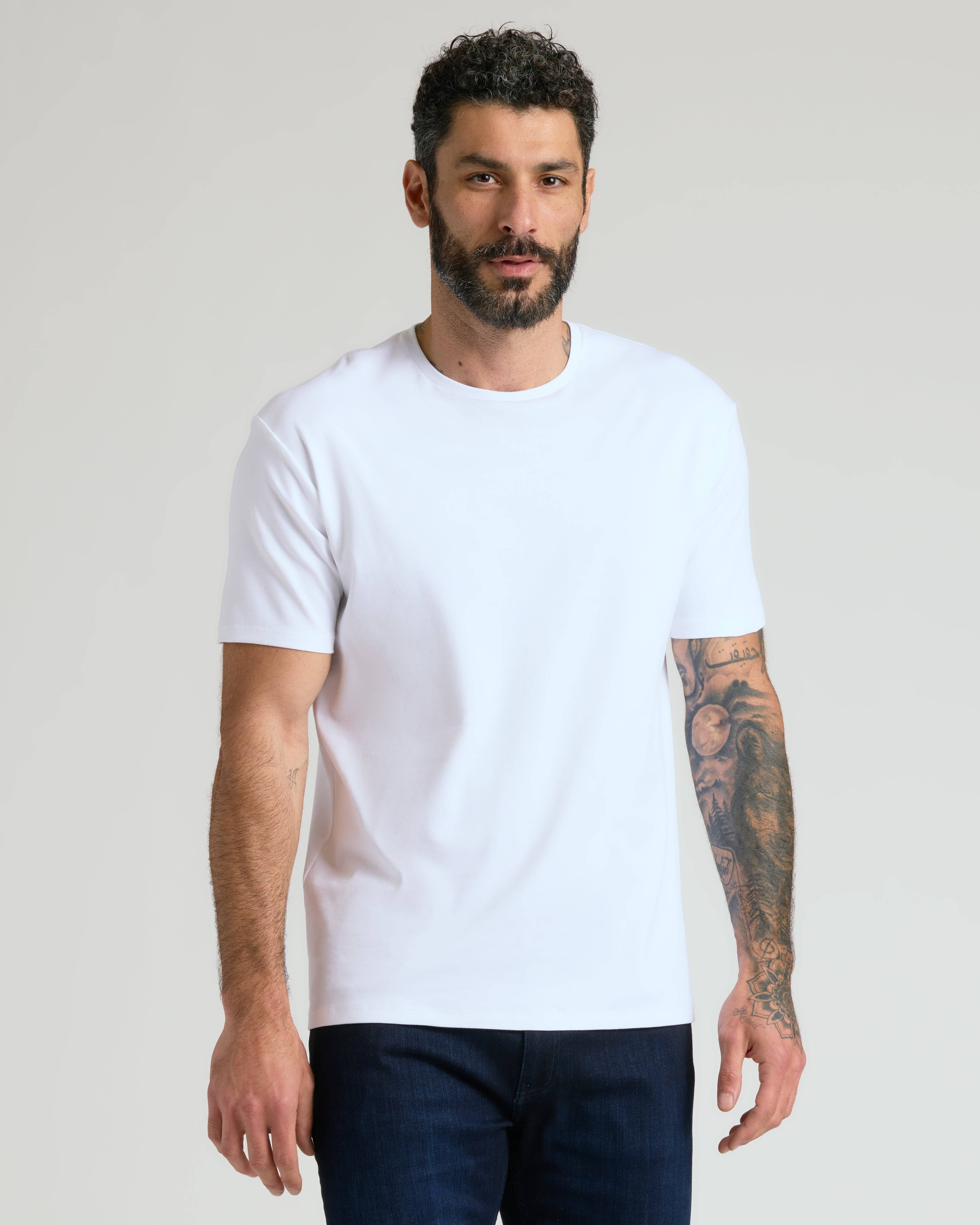 True Classic - Wholesale T-Shirt - Men's - White Pima Crew Neck