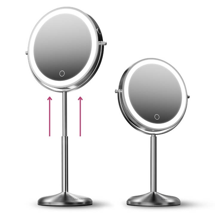 Hailey Dual Sided Lighted Makeup Mirror, Height Adjustable for wholesale by Fancii