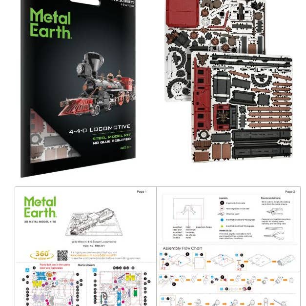 Wild West 4-4-0 Locomotive - COLOR for wholesale by Metal Earth