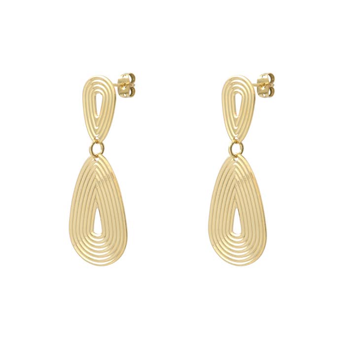 Oorbellen met patroon van 7 paden peer – Made in France voor wholesale door Lovelyday bijoux