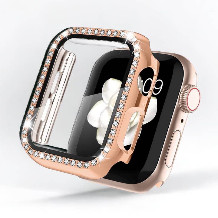 Custodia 2 in 1 per Apple Watch con protezione schermo integrata - Diamante Oro Rosa per la vendita all'ingrosso da parte di Coconut Lane