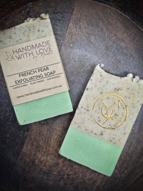French Pear Exfoliating Soap for wholesale by Handmade with Love by Nadia