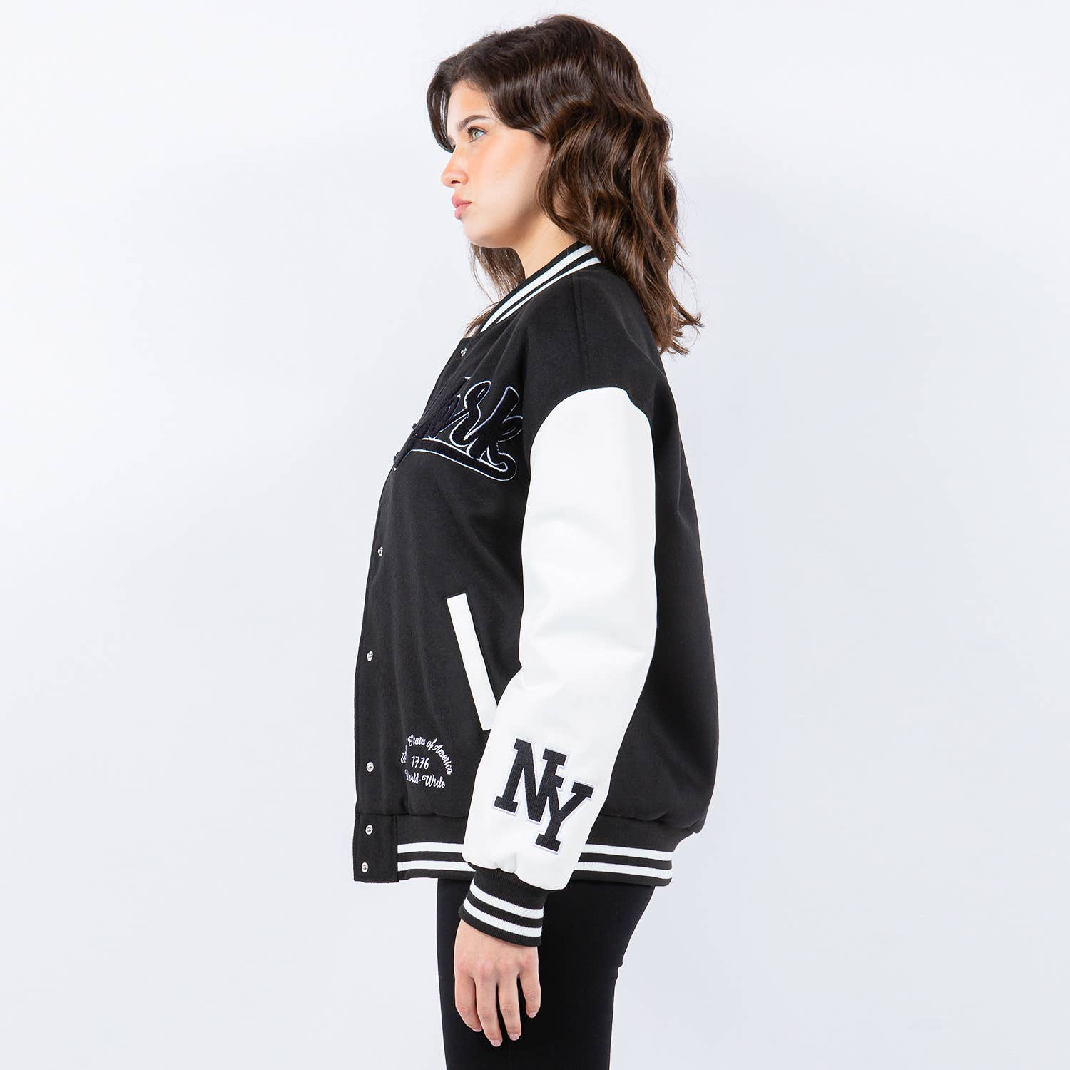 American Bazi – Casaco de equipa universitária/basebol – Mulher por atacado – COLETES VARSITY NEW YORK - RJK9411NY1