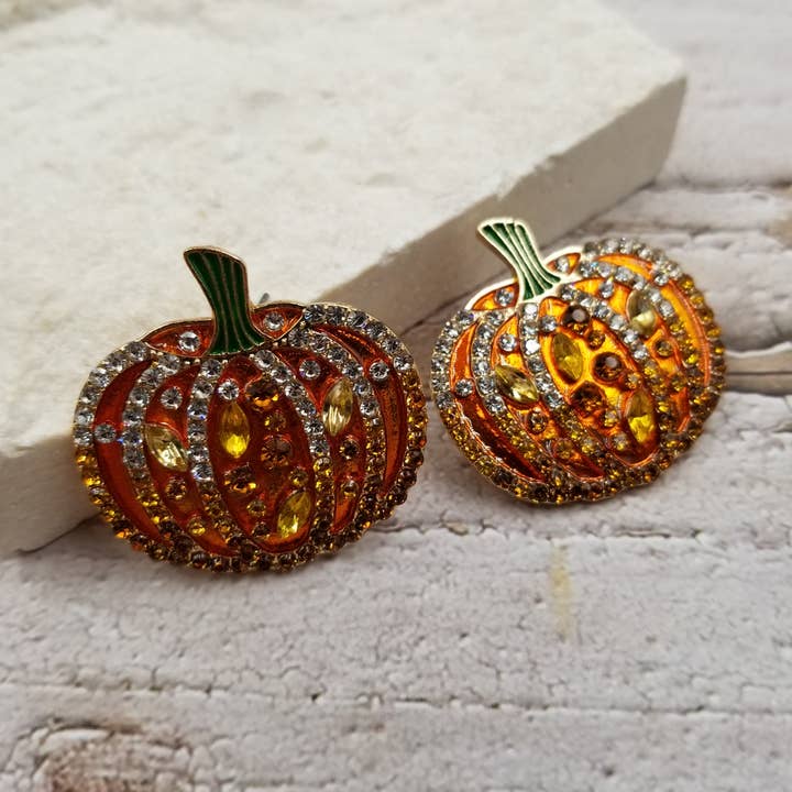 Boucle d'oreille en forme de citrouille d'automne pour pour la vente par Treasure Wholesale