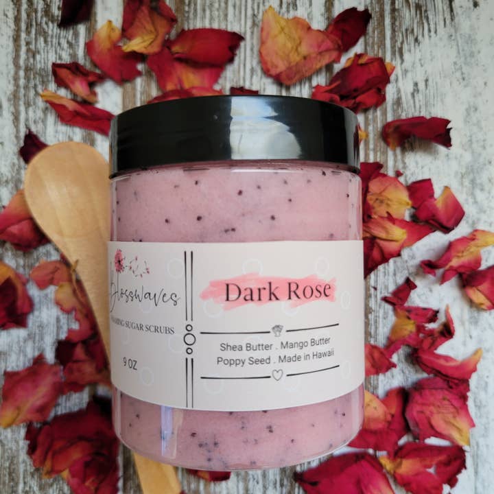 Dark Rose Foaming Sugar Scrub for wholesale by Blosswaves
