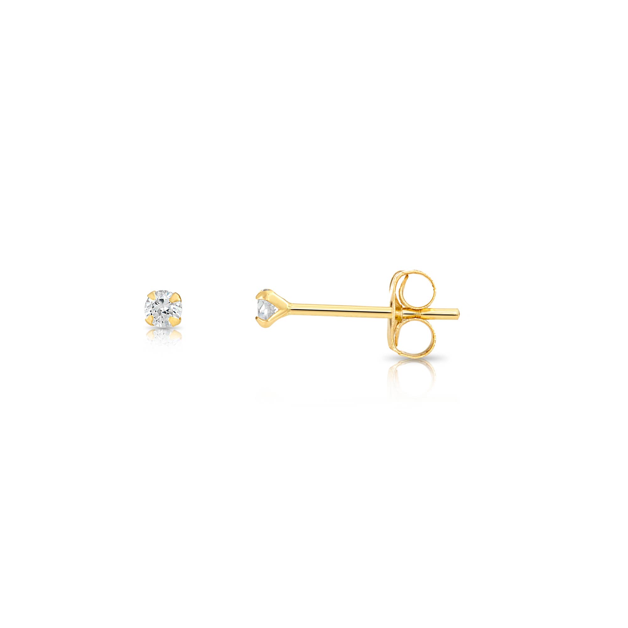 NY Gold & Silver Trading Inc. - Wholesale Stud/Post Earrings - 14K Solid Gold Martini Set CZ Stud Earrings with Push-Back2