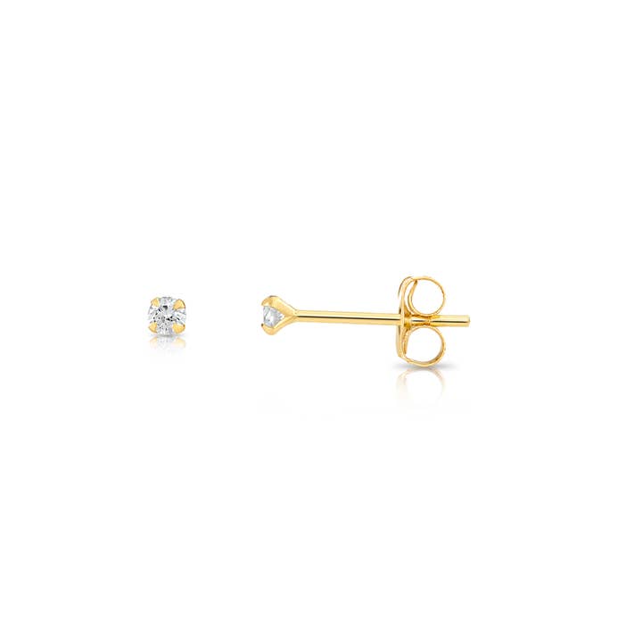 NY Gold & Silver Trading Inc. - Wholesale Stud/Post Earrings - 14K Solid Gold Martini Set CZ Stud Earrings with Push-Back2