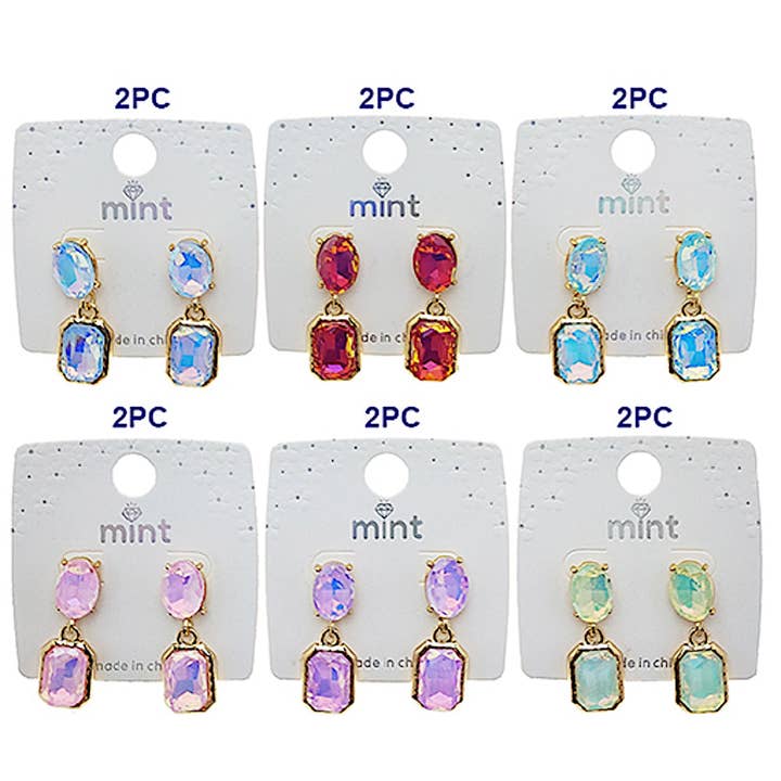 Atlas Fashion - Wholesale Dangle Earrings - Pastel Crystal Earring1