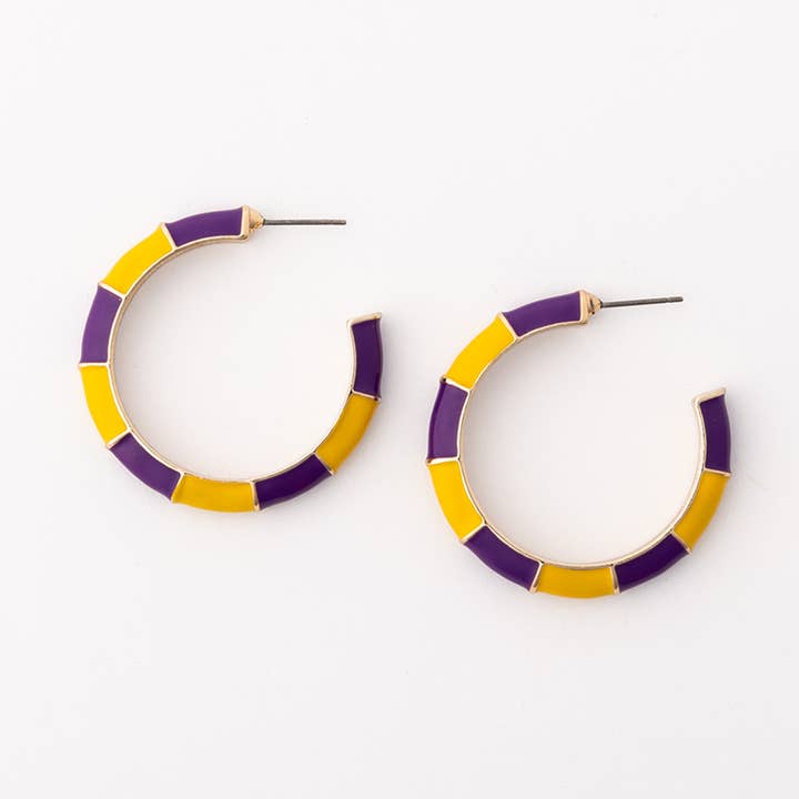Earrings Ashlynn Purple & Gold M for wholesale by Michelle McDowell