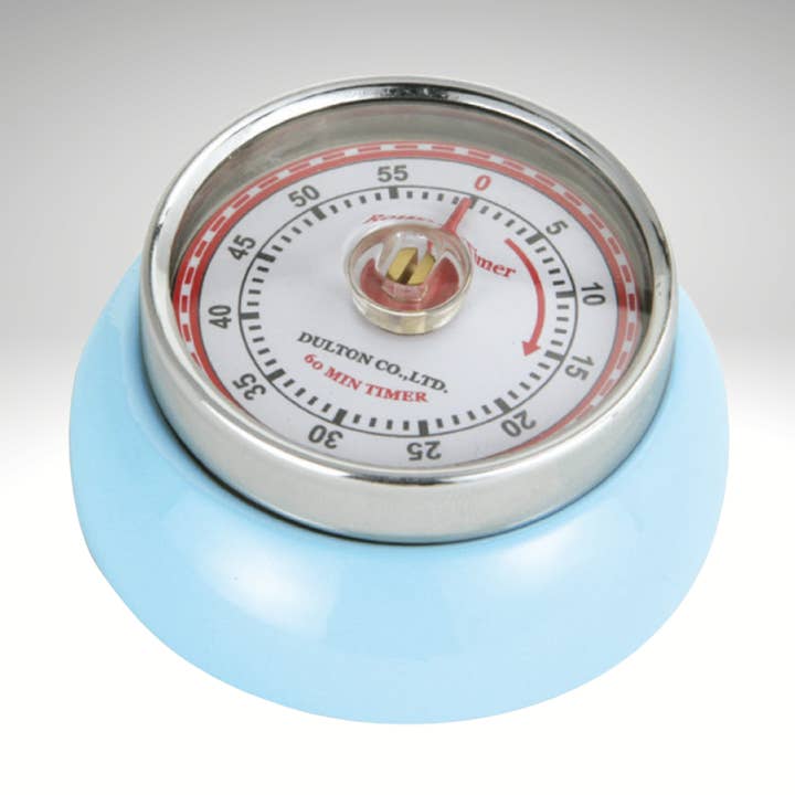 "Retro" Kitchen Timer, Light Blue, 2.75” x 1.25" for wholesale by Frieling USA