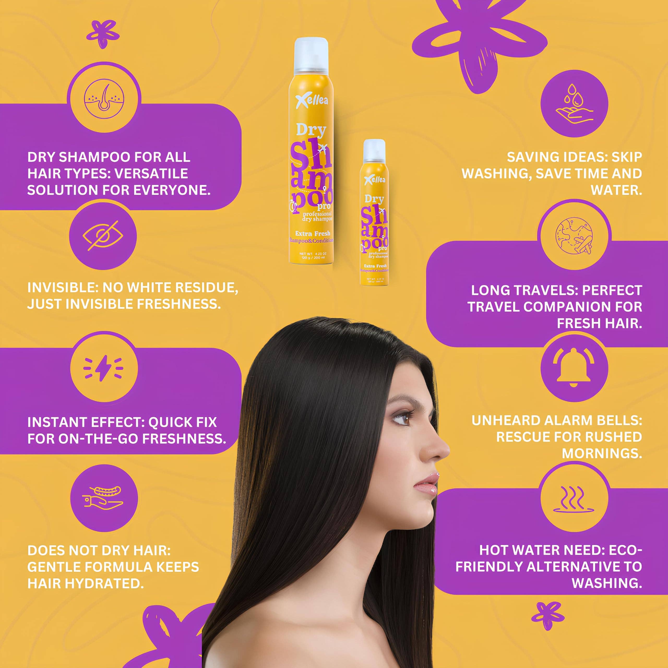 Babilo - Vendita all'ingrosso Shampoo secco - Shampoo secco volumizzante per capelli scuri, assorbimento istantaneo dell'olio, senza residui bianchi, non tossico, ideale per donne e uomini, aggiunge volume senza seccare14