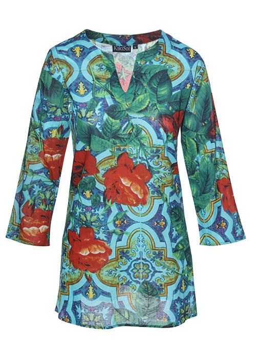 Aqua Rose KikiSol Tunic for wholesale by KikiSol