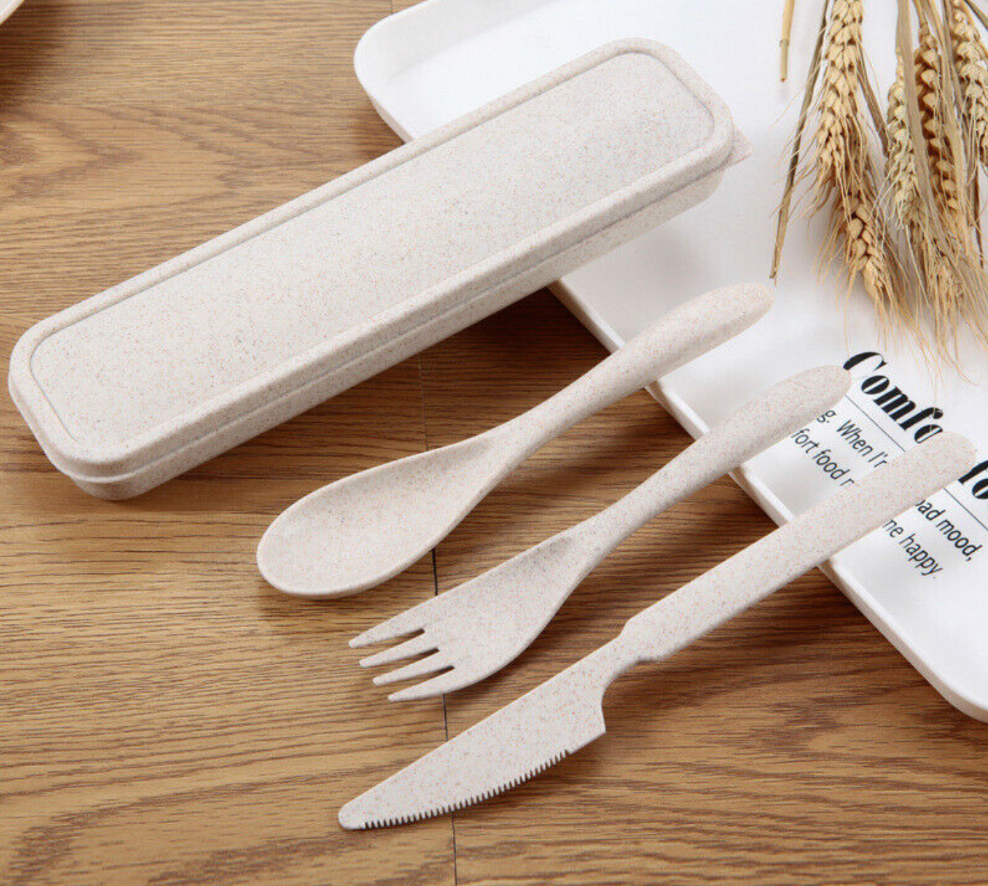 Totally Bamboo Take Along Reusable Utensil Set with Red Travel Case | Includes Bamboo Spoon, Fork, Knife | Dishwasher Safe