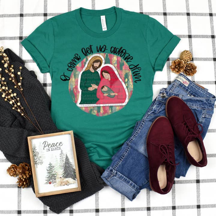 Flawless Transfers - Wholesale Sublimation Transfer - O Come Let Us Adore Him DTF Transfer