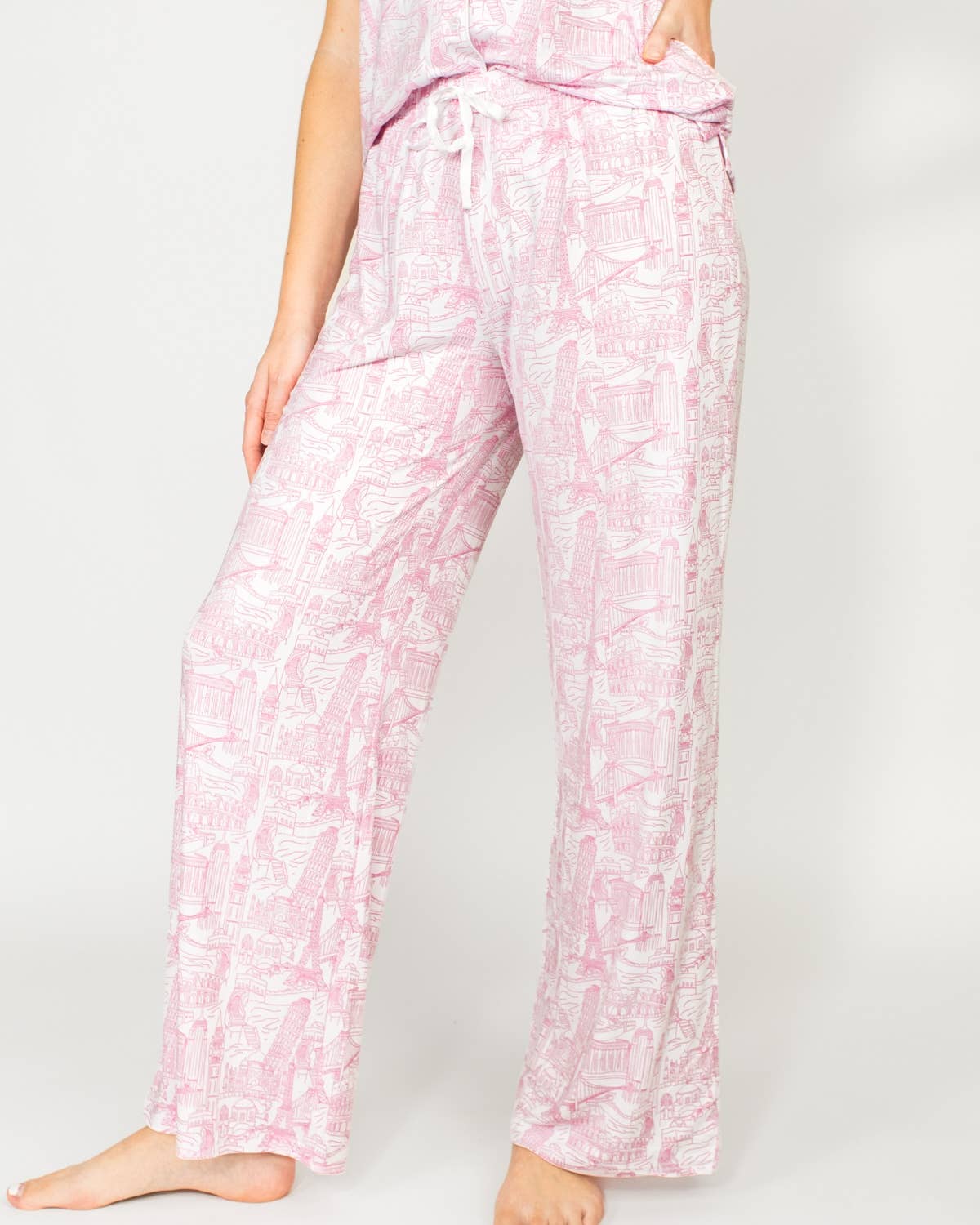The Royal Standard - Wholesale Sleepwear Bottom - Women's - World of Wonder Sleep Pants   White/Pink   -Asst.1