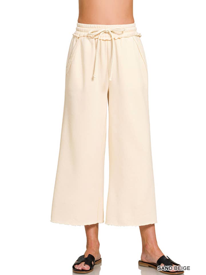 42POPS – wholesale Byxor - Dam – .Acid Wash Fleece Palazzo Sweatpants37