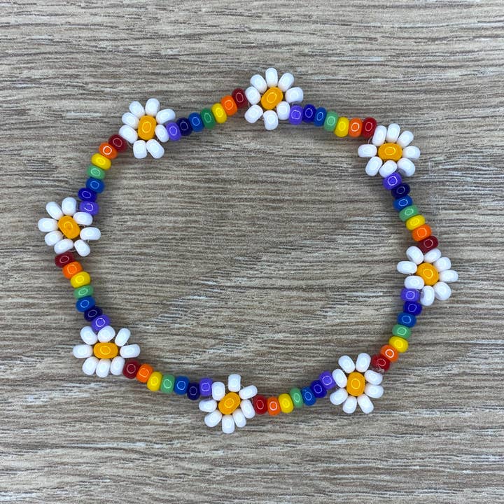 Daisy Rainbow Beaded Bracelet for wholesale by Clarke Palmer