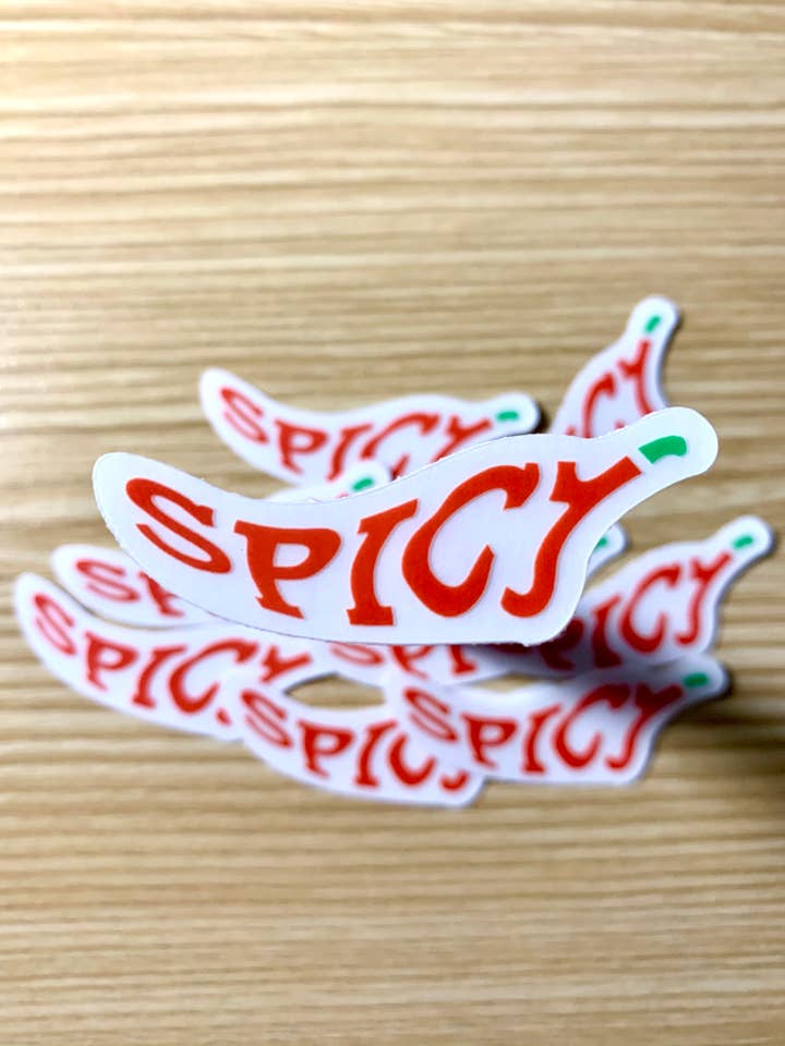Spicy Sticker Hot Pepper Sticker Clear Sticker Water bottle for wholesale by Christina iDesigns
