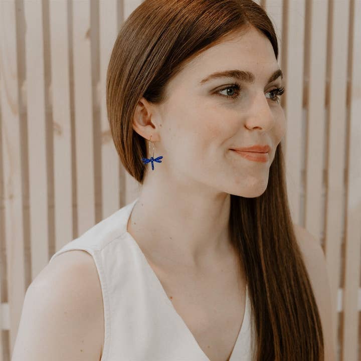 Glitzernde Kreolen - Libelle für den Großhandel von Les Petites Hirondelles