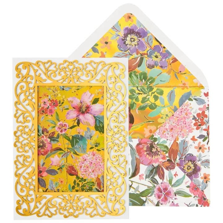 NIQUEA.D – wholesale Birthday card – Laser Boarder Growing Flower Collection Birthday Card