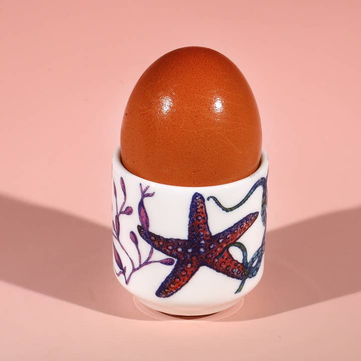 Cream Cornwall - Wholesale Egg Cup/Holder - Bone China Reef Egg Cup - Octopus