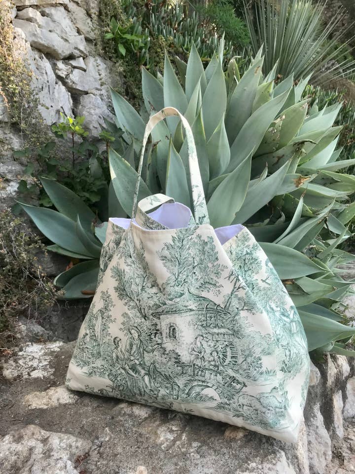 Tote taske - Jouy de Fruits i grøn for engroshandel hos Bazar Atelier Sablon
