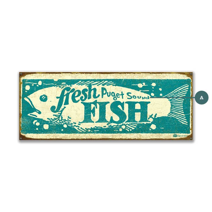 Old Wood Signs - Wholesale Sign - Fresh Fish For Sale: Personalized - Wood & Metal Wall Art5