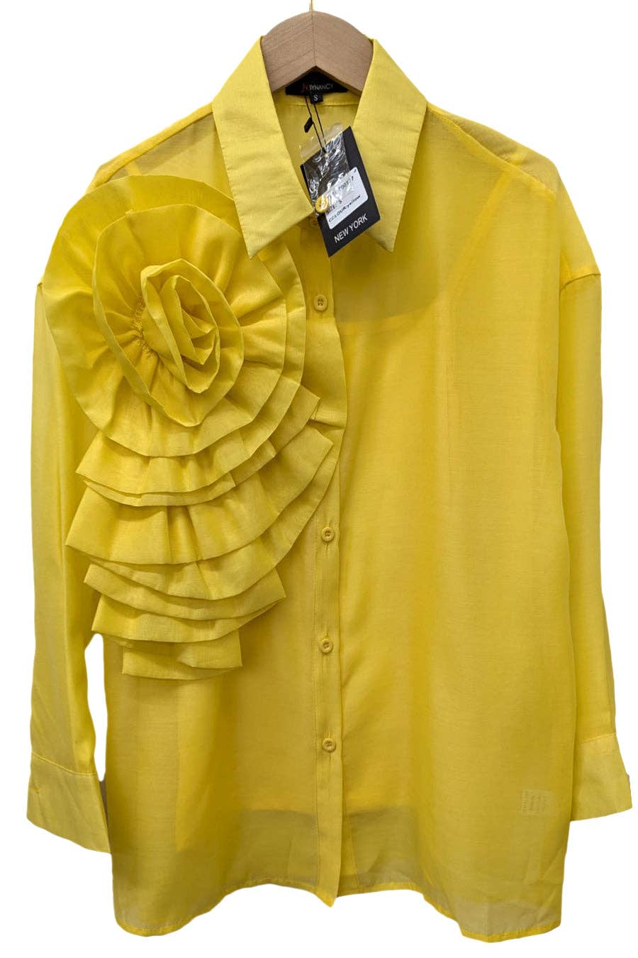 N by Nancy - Vente Chemisier – femme - HAUT T00117 (JAUNE, ORANGE)1