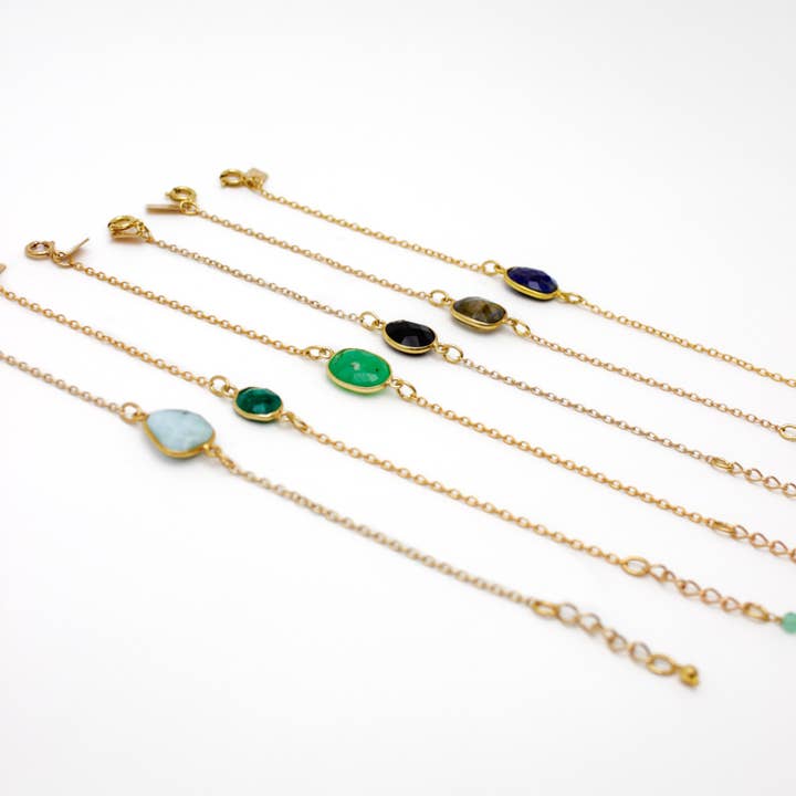 Conjunto de 6 Pulseiras de pedras - CATHY FROID por atacado de L'Atelier des Dames