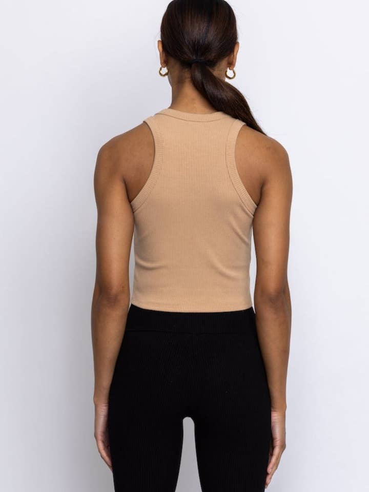 Camiseta sin mangas acanalada Bridgewater Nude para venta al por mayor de Briavia