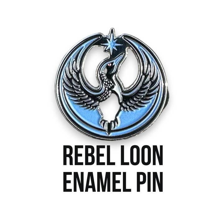Rebel Loon Enamel Pin for wholesale by Fuzzy Loon Designs